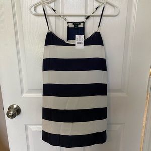 NWT J. Crew Navy Striped Racerback Tank 14